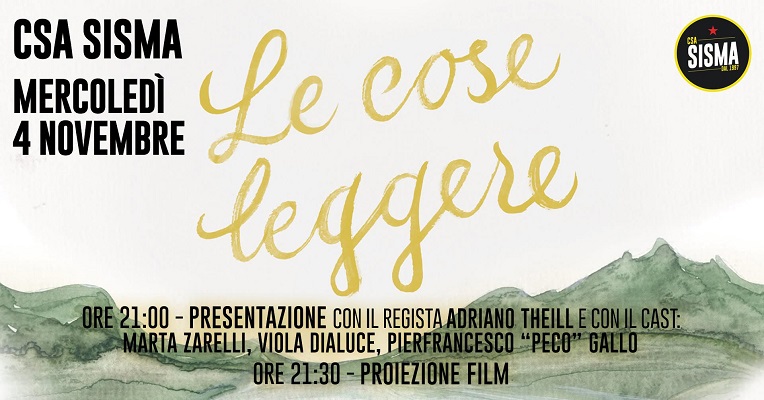 Macerata - "Le cose leggere" Proiezione film con regista e cast