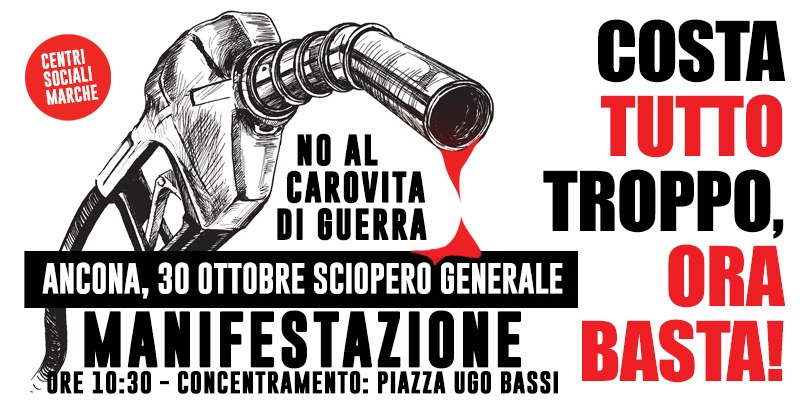 Ancona - 'No al carovita di guerra' Sciopero generale / Manifestazione